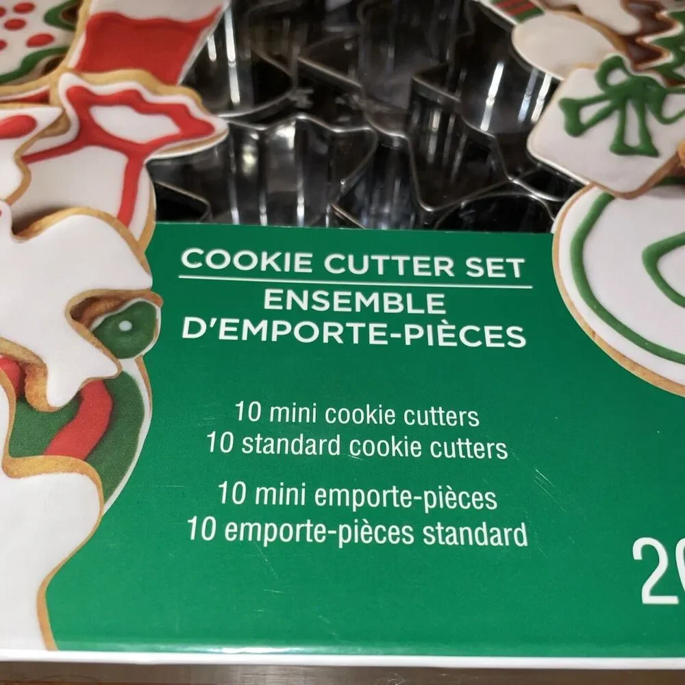 Christmas Cookie Cutter Set Celebrate It 20pc Metal Bakeware 10 Shapes 174F